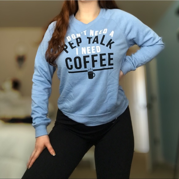 Joe Boxer Sweaters - Baby blue joe boxer coffee crew neck sweater